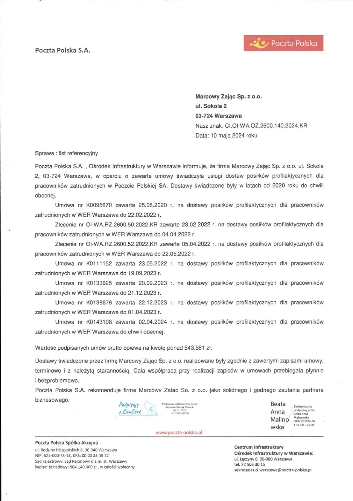 Referencje: Poczta Polska S.A.
